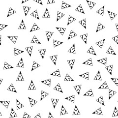 Fototapeta na wymiar Triangles. Black and white seamless pattern. Geometric, abstract background for covers, textile. Doodle shapes.
