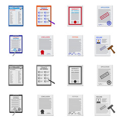 Isolated object of form and document logo. Set of form and mark stock vector illustration.