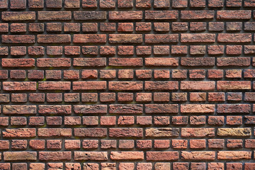 Red Brick wall for background or texture. Old red brick wall texture background