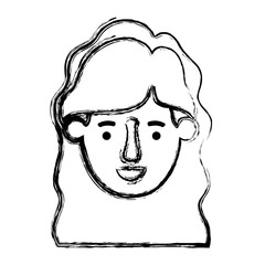 beautiful and young woman head