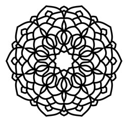 Mandala flower freehand drawing vintage style decorative elements isolated on white background for abstract concepts