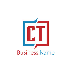 Initial Letter CT Logo Template Design
