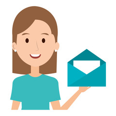 woman with envelope mail