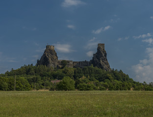 Trosky castle in summer hot color day