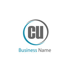 Initial Letter CU Logo Template Design