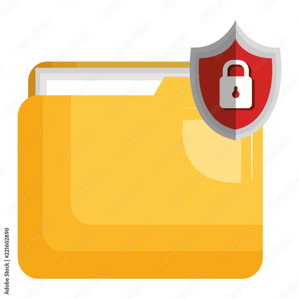 Poster file folder with shield padlock