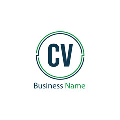 Initial Letter CV Logo Template Design