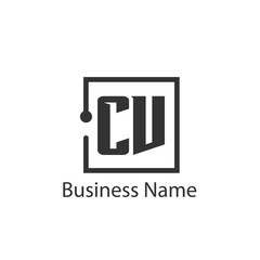 Initial Letter CV Logo Template Design