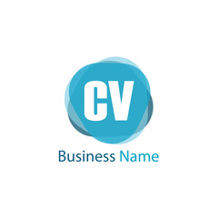 Initial Letter CV Logo Template Design