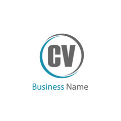 Initial Letter CV Logo Template Design