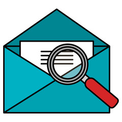 envelope mail with magnifying glass