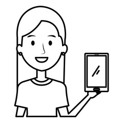 young woman using smartphone