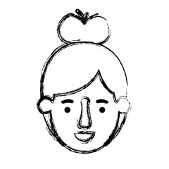 beautiful and young girl head
