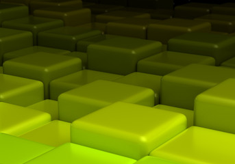 Green Background with cubes