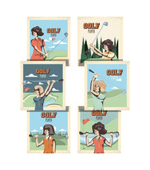 golf sport set pictures icons