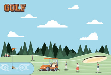 golf players people in the course