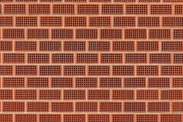 Red brick wall, perforated brick