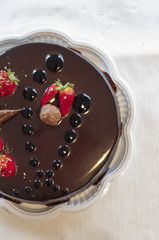 chocolate cake with stuffing 