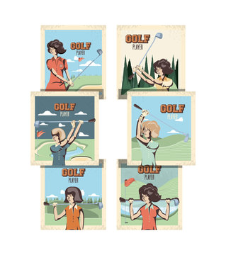 golf sport set pictures icons