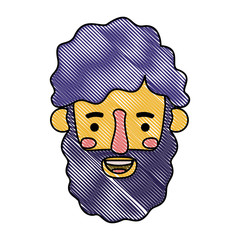 young man head with beard avatar character