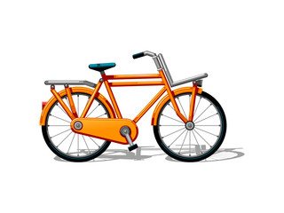Fototapeta premium Urban family bike flat vector. Urban bicycle, leasure and sport transport for family. Bicycle illustration for a logo or an icon. Bike drawing isolated on white background. City transport