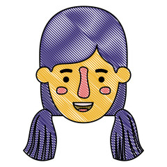 beautiful and young girl head