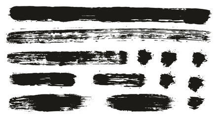 Paint Brush Lines High Detail Abstract Vector Background Set 116