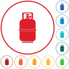 Camping gas bottle icon. Flat icon isolated