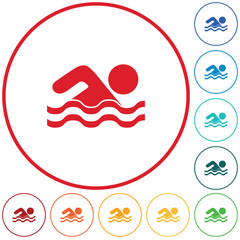 Swimming water sport icon