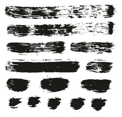 Paint Brush Lines High Detail Abstract Vector Background Set 100