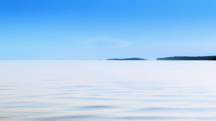 Abstract Chill Motion Blurred White With Blue Seascape Background