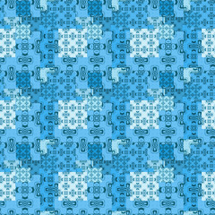 Seamless background pattern with colored varied squares.