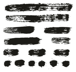 Paint Brush Lines High Detail Abstract Vector Background Set 77