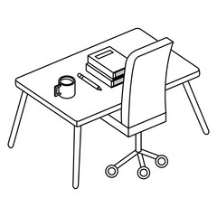 office with desk and books