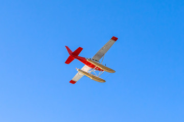 Hydroplane in sky