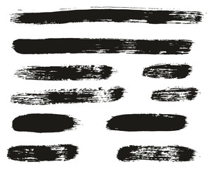 Paint Brush Lines High Detail Abstract Vector Background Set 53