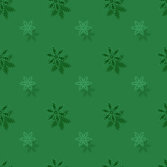 Seamless background pattern with a variety of colored floral motifs.