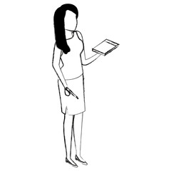 young woman with notebook