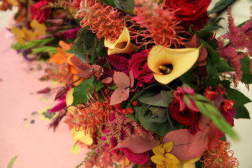 Bouquet of flowers in autumn colors