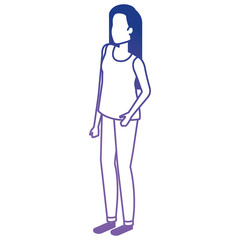 beautiful and young woman character