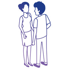 hugged couple avatars characters