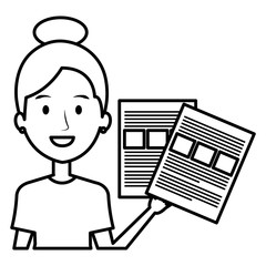 woman with paper documents