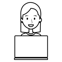 woman using laptop computer