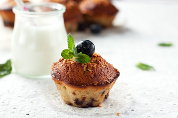 Vegetarian gluten free muffins with blueberries