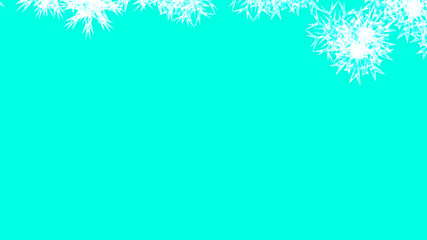Abstract background with a variety of colorful snowflakes. Big and small.