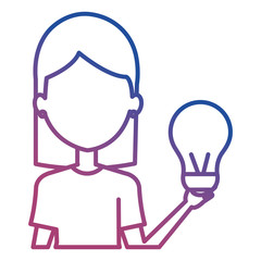 woman with bulb light