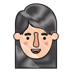 beautiful and young woman head