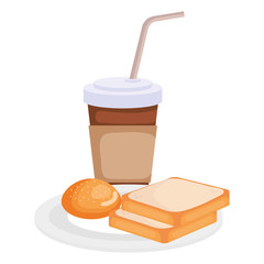 coffee drink with bread