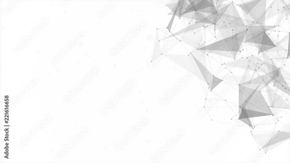 Poster 226. abstract low poly molecule and white bright technology connection structure communication socia