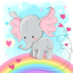 Cute baby elephant  with hearts